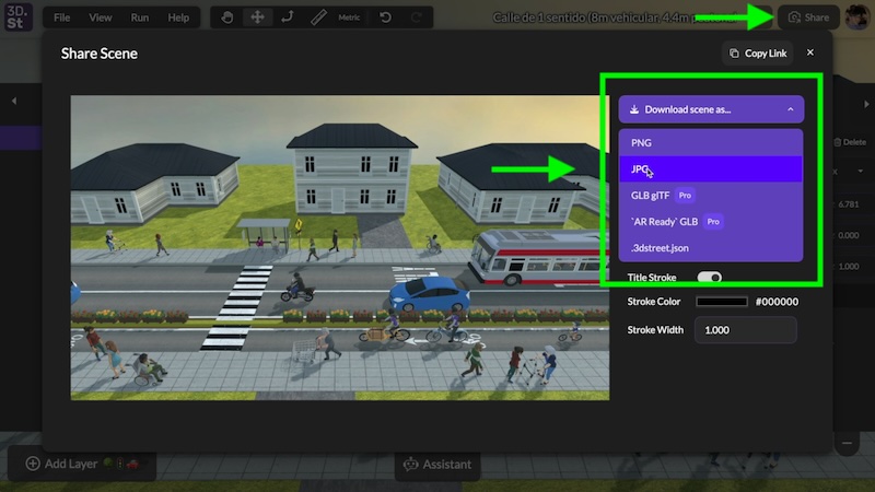 Exporting JPEG from 3DStreet