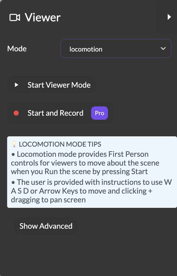 Locomotion Mode Sidebar